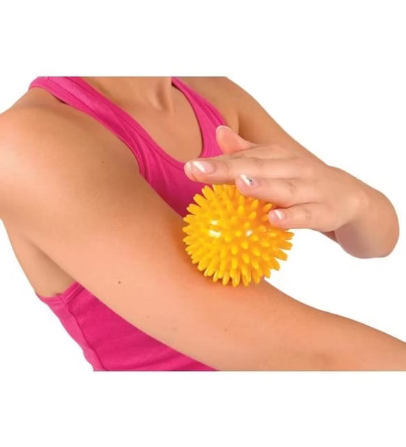 El Egzersiz Masaj ve Duyu Topu , Yumuşak Dikenli Top Sarı Renk 8 cm