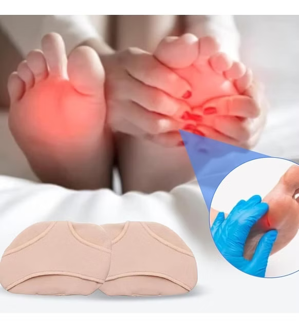 Ön ayak ayakkabı pedleri , silikon yarım tabanlık Metatarsal ayak bakımı jel yas