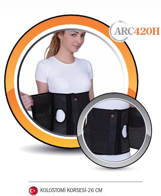 LİBOR ABDOMİNAL KORSE - KOLOSTOMİ İÇİN-26 CM YÜKSEKLİĞİNDE-ARC420H