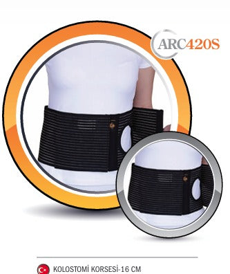 LİBOR ABDOMİNAL KORSE - KOLOSTOMİ İÇİN-16 CM YÜKSEKLİĞİNDE-ARC420S