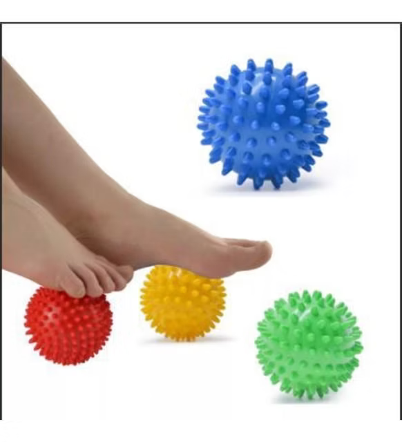 El Egzersiz Masaj ve Duyu Topu, Yumuşak Dikenli Top Yeşil Renk 7 cm