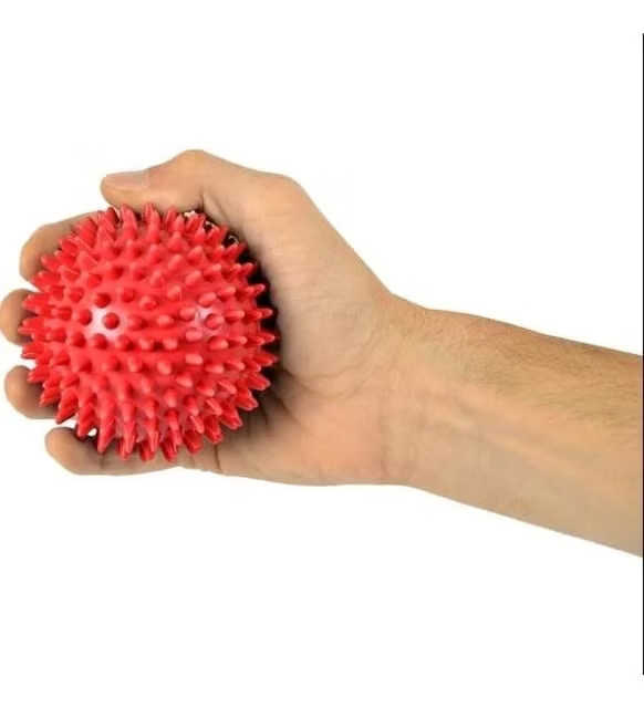 El Egzersiz Masaj ve Duyu Topu , Yumuşak Dikenli Top Kırmızı Renk 9 cm