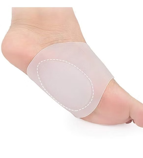 Kemer Destek Pedi, 2 Çift Kemer Desteği Silikon Düz Tabanlı İç Taban Elastik Ort