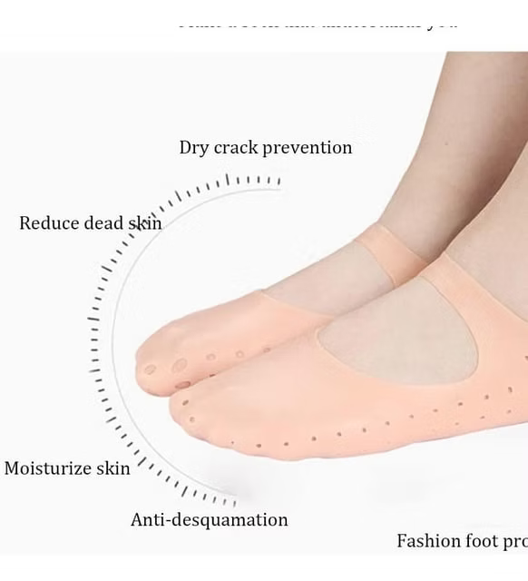 1 çift Silikon Çorap Ayak Bakımı Jel Çorap Nefes Profesyonel Nasır Sökücü Anti Ç
